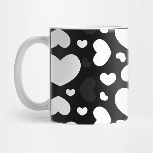 White, black and grey hearts pattern by Spinkly